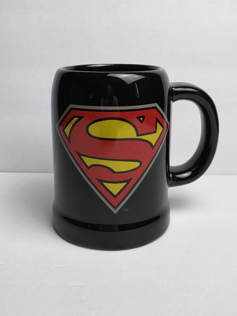 DC Comics Superman ~ Man of Steel 20 oz. Black Ceramic Stein Mug
